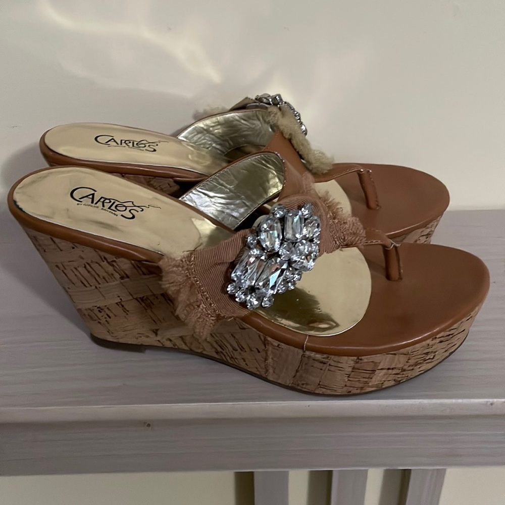 NEW Carlos by Carlos Santana Wedge Sandal size 6